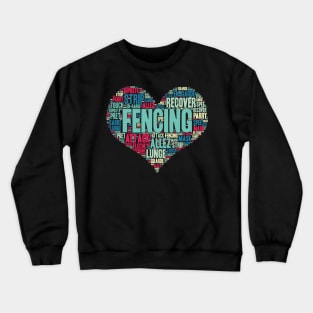 Fencing Heart Saber Epee Fence Gift design Crewneck Sweatshirt